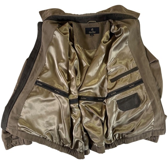 Gary Player Faux Suede Zip Jacket Taupe Brown Mens XXL Classic Golf Style - Picture 3 of 11